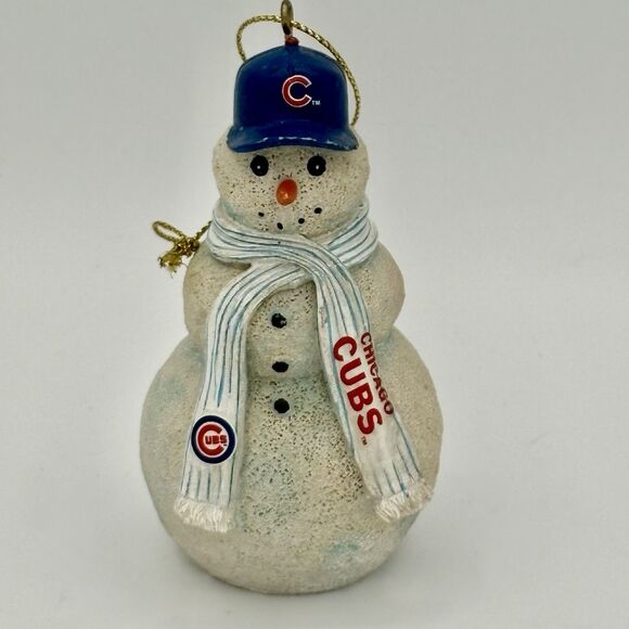 Chicago Cubs Snowman Christmas Ornament 4" - Picture 1 of 7